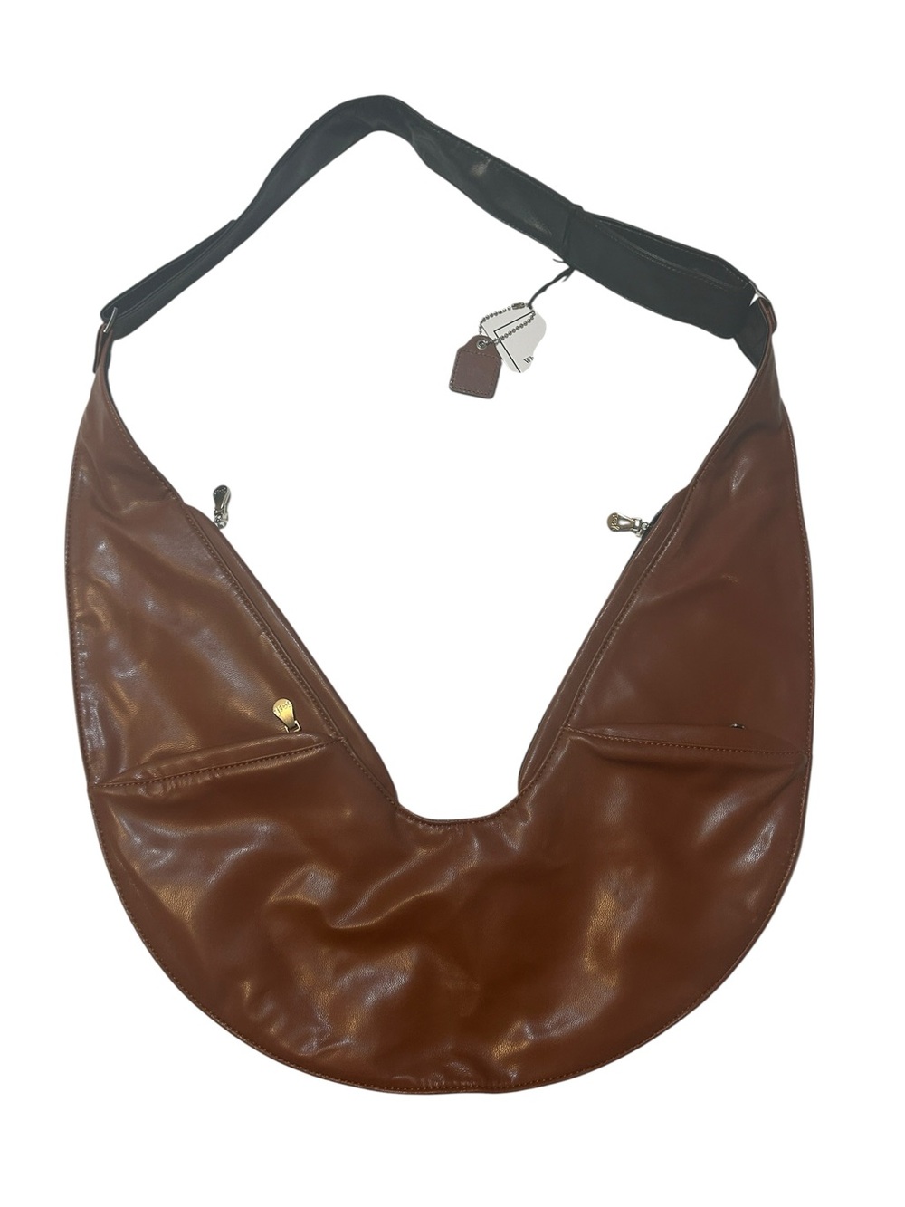 Sash Reversible Brown Black Crossbody Anti Theft Travel Bag Vegan Leather